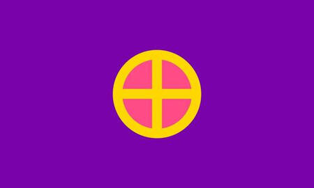 inverted intersex flag with plus sign