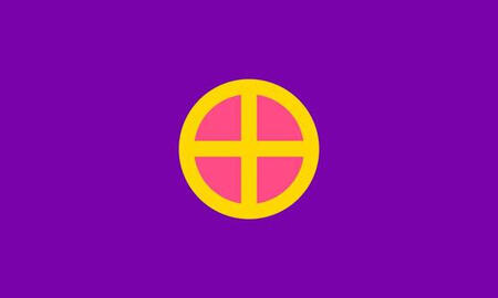 inverted intersex flag with plus sign