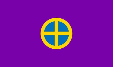 inverted intersex flag with plus sign