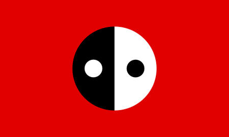 red flag with even yinyang symbol