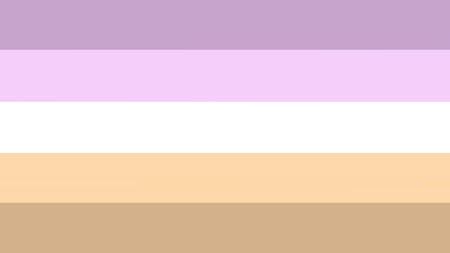 dark lavender, lavender, white, tan, and dark tan flag.