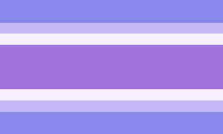 flag with blue stripe, thin pastel blue stripe, thin white stripe, very big purple stripe, and the rest reversed.